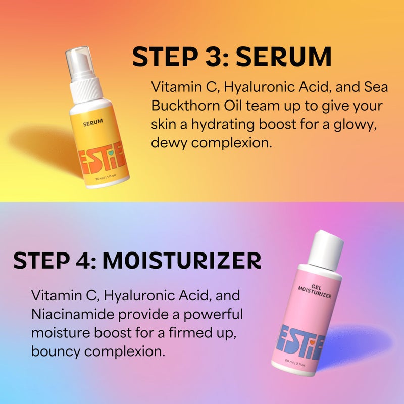 InstaNatural BESTIES BFF Four Step Teen Skincare Kit | Simple Skincare for Healthy Skin (Cleanser, Toner, Serum & Gel Moisturizer for All Skin Types) (BFF Four Step Kit, Fresh Citrus) - Image 5