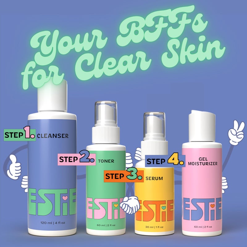 InstaNatural BESTIES BFF Four Step Teen Skincare Kit | Simple Skincare for Healthy Skin (Cleanser, Toner, Serum & Gel Moisturizer for All Skin Types) (BFF Four Step Kit, Fresh Citrus) - Image 3