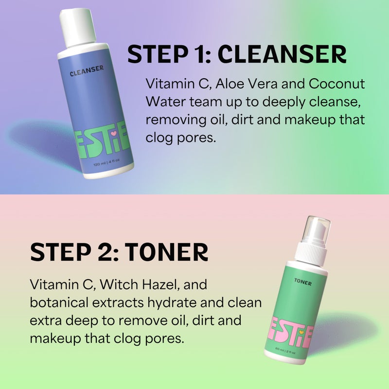 InstaNatural BESTIES BFF Four Step Teen Skincare Kit | Simple Skincare for Healthy Skin (Cleanser, Toner, Serum & Gel Moisturizer for All Skin Types) (BFF Four Step Kit, Fresh Citrus) - Image 4