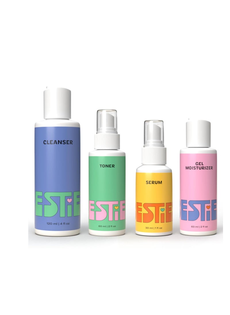 Instanatural InstaNatural Besties BFF Four Step Teen Skincare Kit, Vitamin C Face Wash, Spray Toner, Serum & Gel Moisturizer, Brightening, Hydrating, Great for Teens & Adults, Citrus Scent  - Image 1