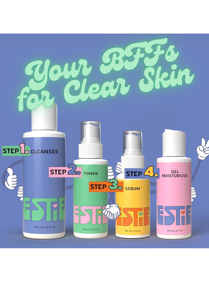 Instanatural InstaNatural Besties BFF Four Step Teen Skincare Kit, Vitamin C Face Wash, Spray Toner, Serum & Gel Moisturizer, Brightening, Hydrating, Great for Teens & Adults, Citrus Scent  - Image 3