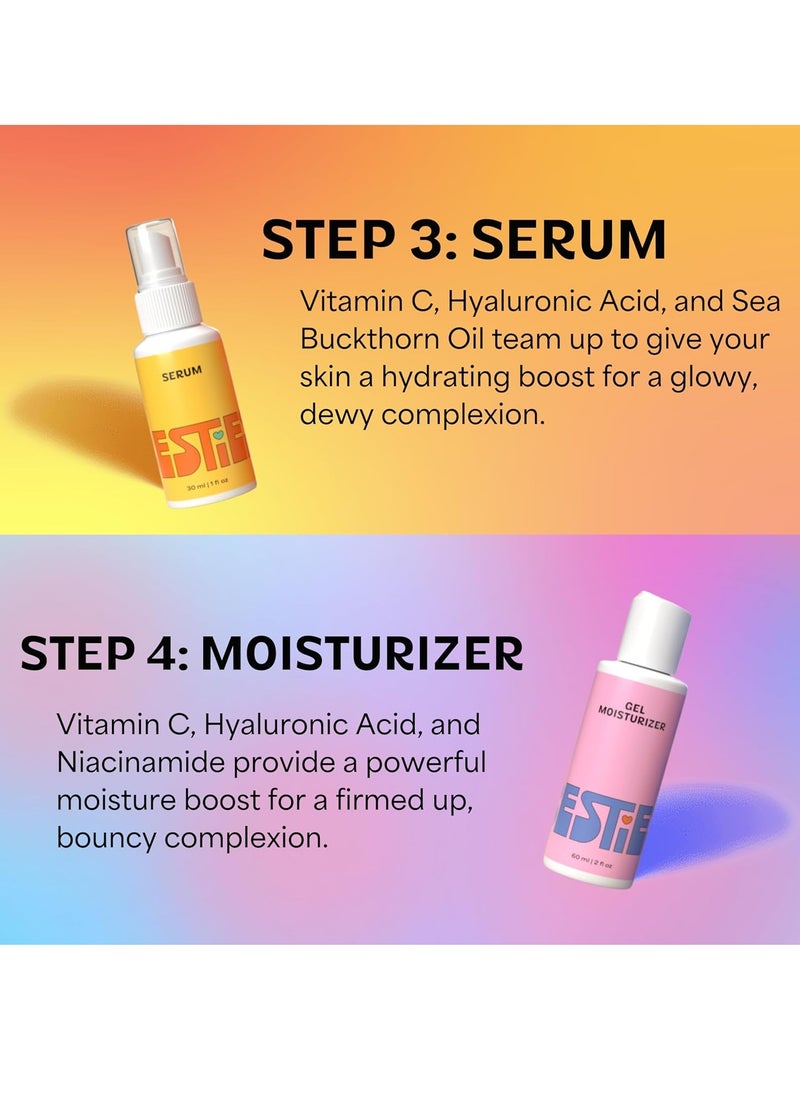 Instanatural InstaNatural Besties BFF Four Step Teen Skincare Kit, Vitamin C Face Wash, Spray Toner, Serum & Gel Moisturizer, Brightening, Hydrating, Great for Teens & Adults, Citrus Scent  - Image 4