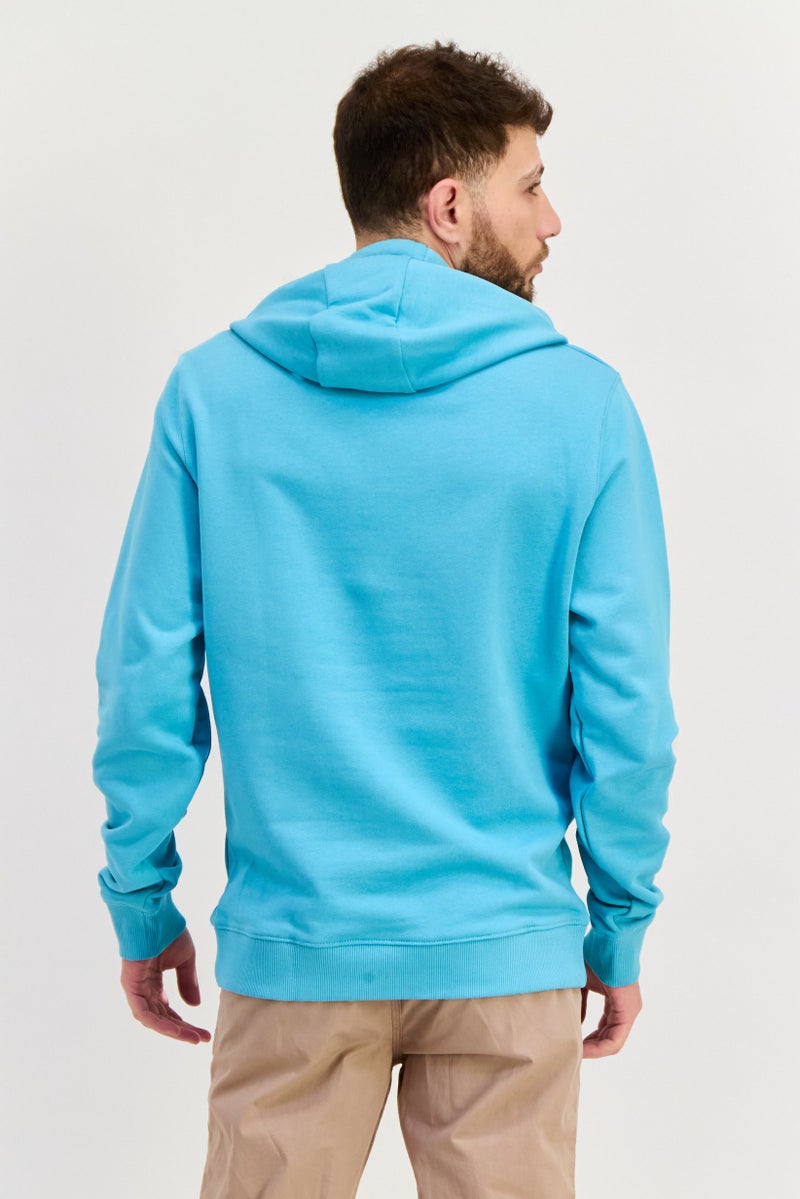 Lyle & Scott Men Hooded Embroidered Logo Long Sleeves Sweatshirt, Blue - Image 3