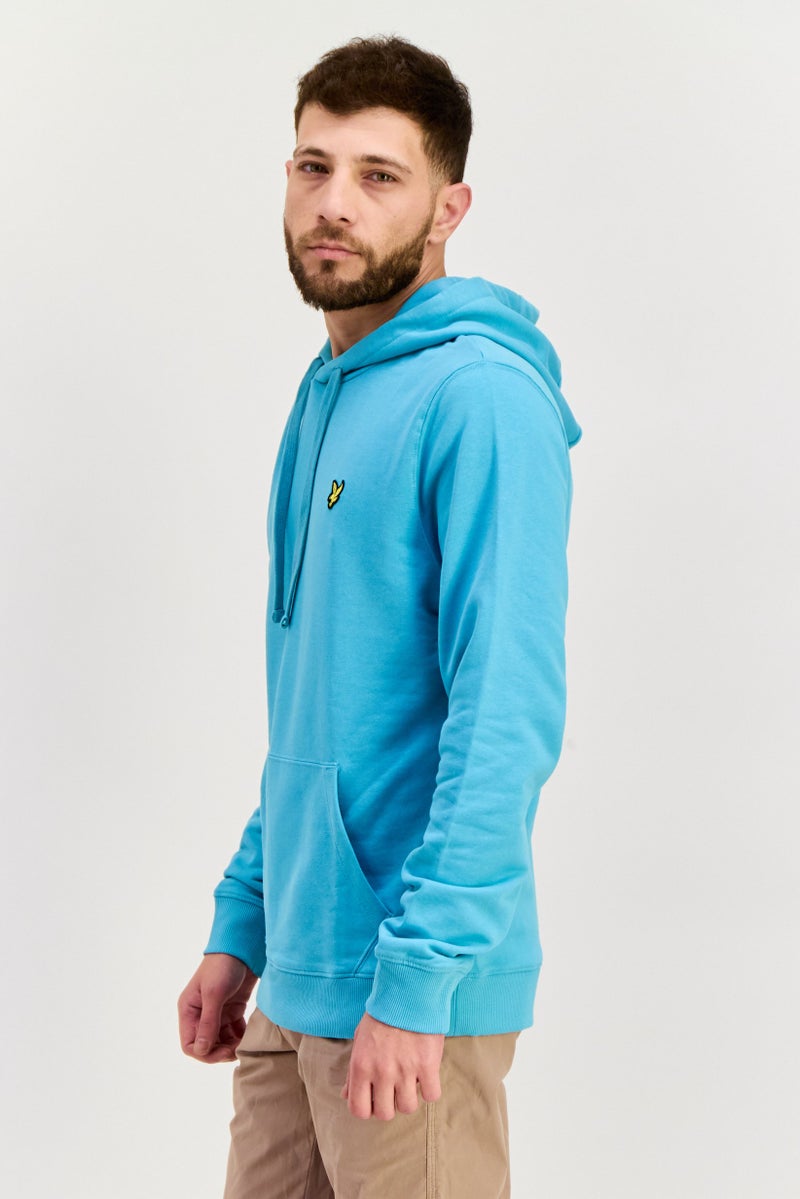 Lyle & Scott Men Hooded Embroidered Logo Long Sleeves Sweatshirt, Blue - Image 2