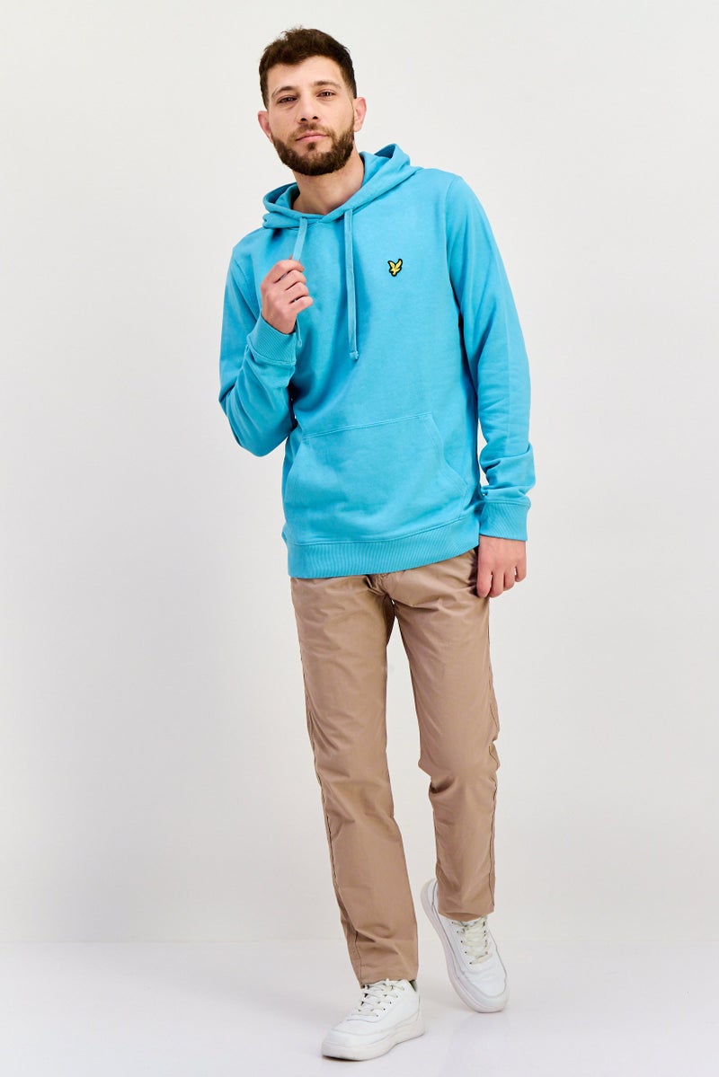 Lyle & Scott Men Hooded Embroidered Logo Long Sleeves Sweatshirt, Blue - Image 2