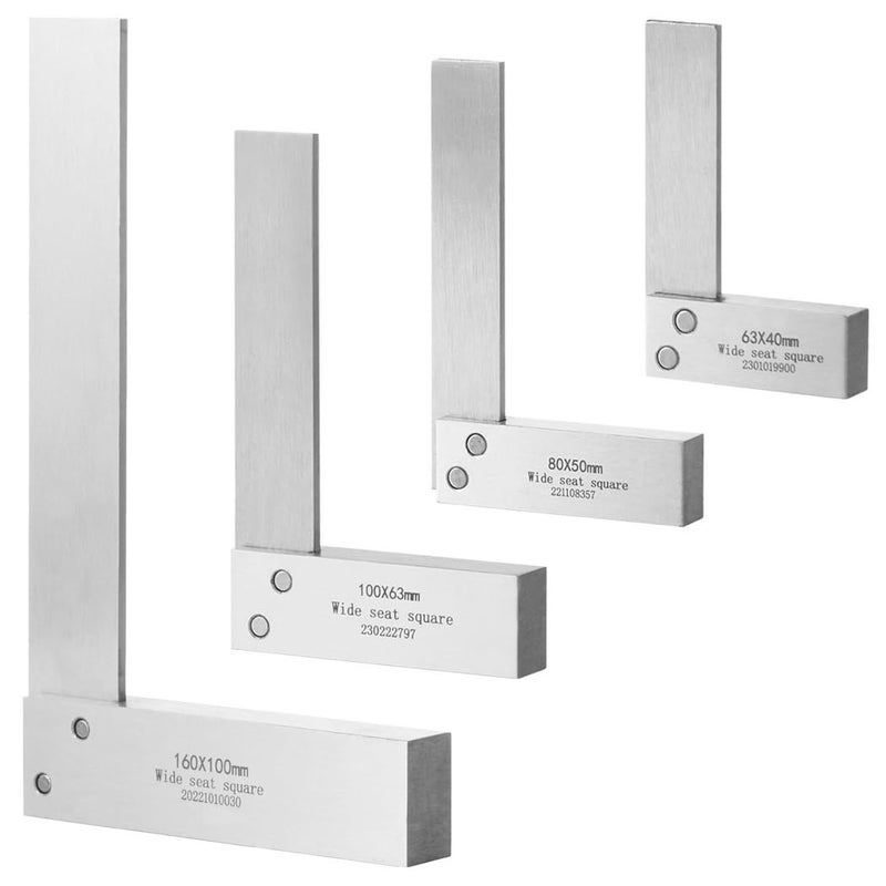 4 قطع مجموعة مربع ميكانيكي عالي الدقة 2 3 4 6 بوصة لأعمال النجارة والمعادن - Image 4