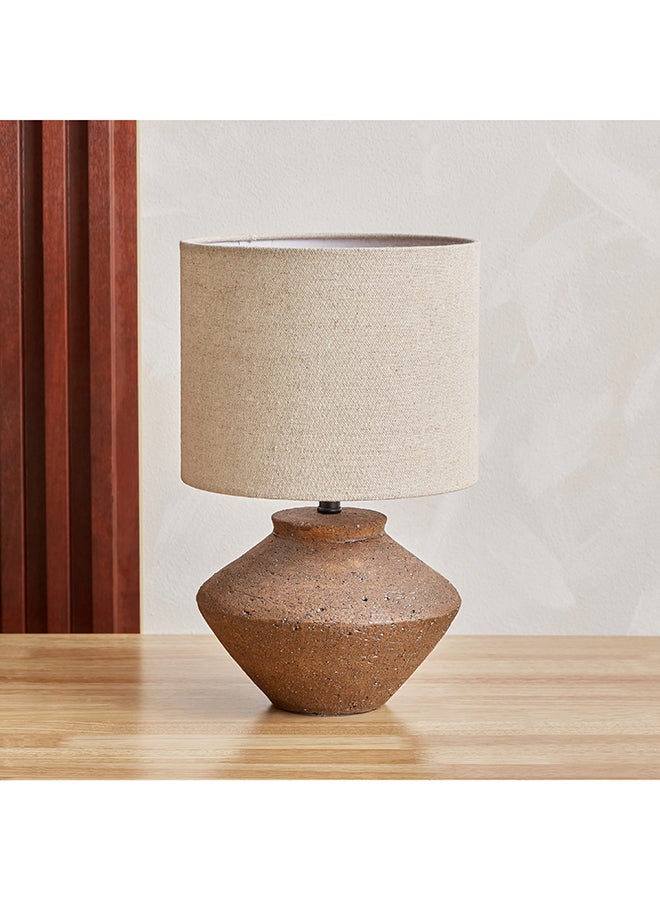 Home Box Novalie Ceramic Table Lamp with Linen Shade 22 x 35.5 x 22 cm - Image 1