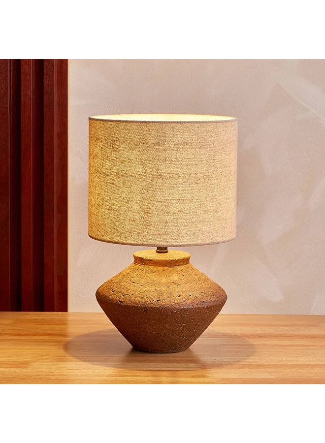 هوم بوكس مصباح طاولة نوفالي سيراميك بظل كتان 22 × 35.5 × 22 سم