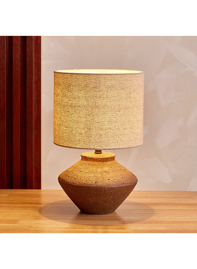 Home Box Novalie Ceramic Table Lamp with Linen Shade 22 x 35.5 x 22 cm - Image 2