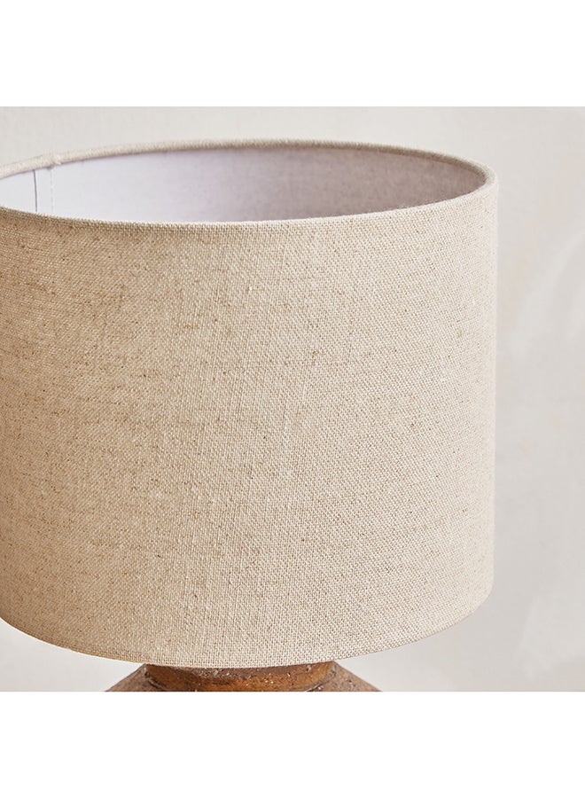 Home Box Novalie Ceramic Table Lamp with Linen Shade 22 x 35.5 x 22 cm - Image 3
