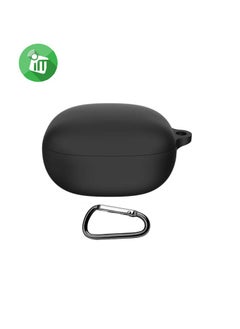 Generic Silicone Case Compatible with Anker Soundcore K20i Wireless Earbuds, Earphone Case Cover with Keychain Hook, Accessible Charging Port (Black)  - Image 1