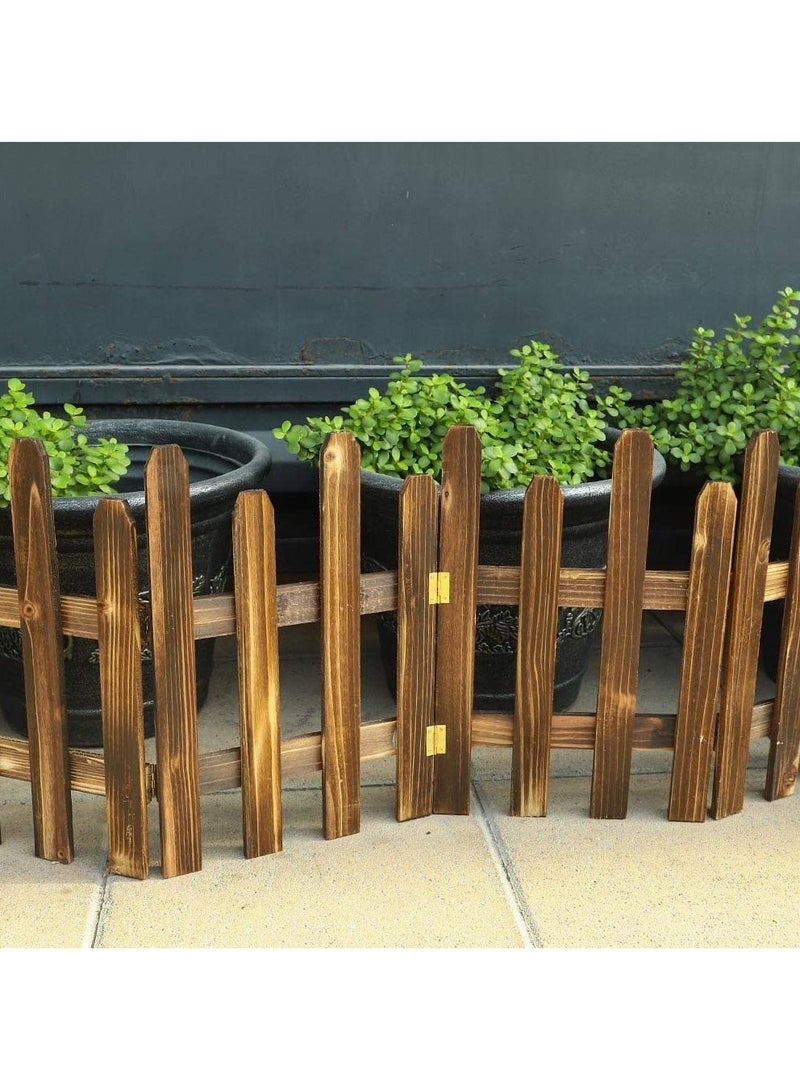 LINGWEI Wooden Garden Fence Wooden Picket Fence Garden Landscape Edging Border Garden Decorative Fence Wooden Solid Fence Wooden Interlocking Panels Animal Barrier - Image 1