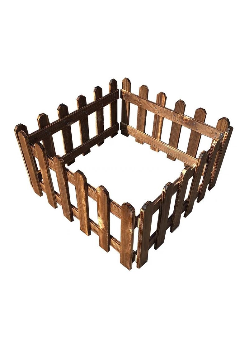 LINGWEI Wooden Garden Fence Wooden Picket Fence Garden Landscape Edging Border Garden Decorative Fence Wooden Solid Fence Wooden Interlocking Panels Animal Barrier - Image 3