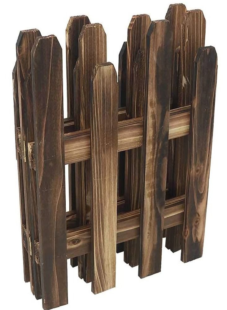 LINGWEI Wooden Garden Fence Wooden Picket Fence Garden Landscape Edging Border Garden Decorative Fence Wooden Solid Fence Wooden Interlocking Panels Animal Barrier - Image 5