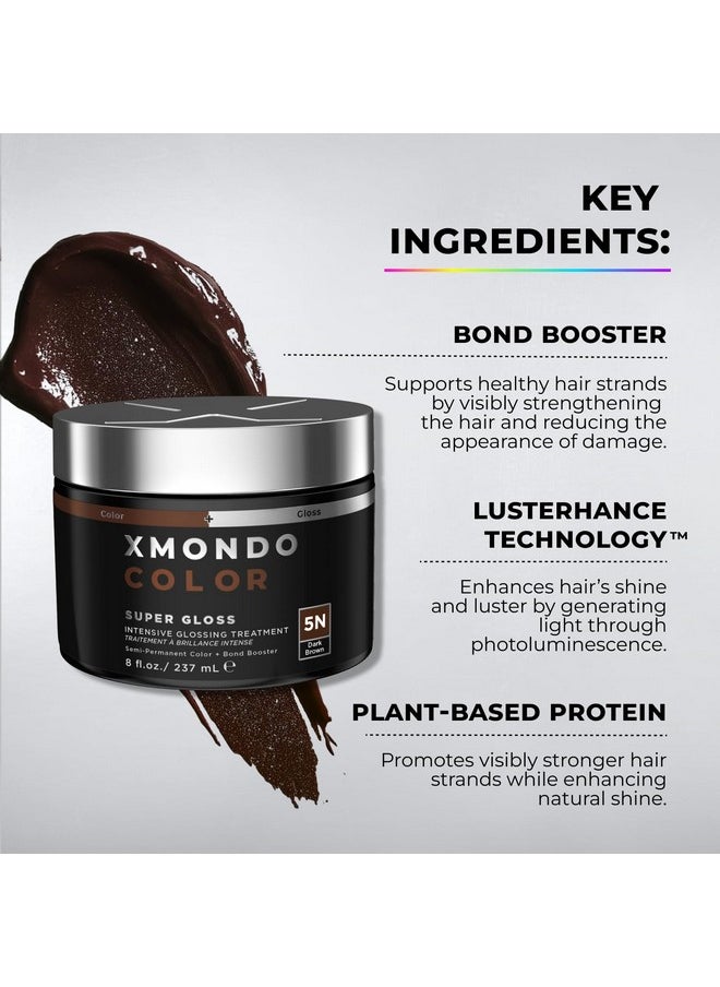 XMONDO XMONDO Color Dark Brown Color Depositing Mask & Semi-Permanent Hair Dye Super Gloss | Infused with Bond Boosters for Nourishment, Revitalize & Repair, Vegan Formula, 8 Fl Oz 1-Pack  - Image 4
