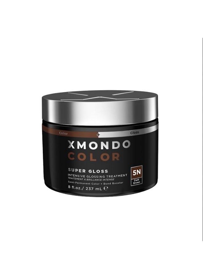 XMONDO XMONDO Color Dark Brown Color Depositing Mask & Semi-Permanent Hair Dye Super Gloss | Infused with Bond Boosters for Nourishment, Revitalize & Repair, Vegan Formula, 8 Fl Oz 1-Pack  - Image 1