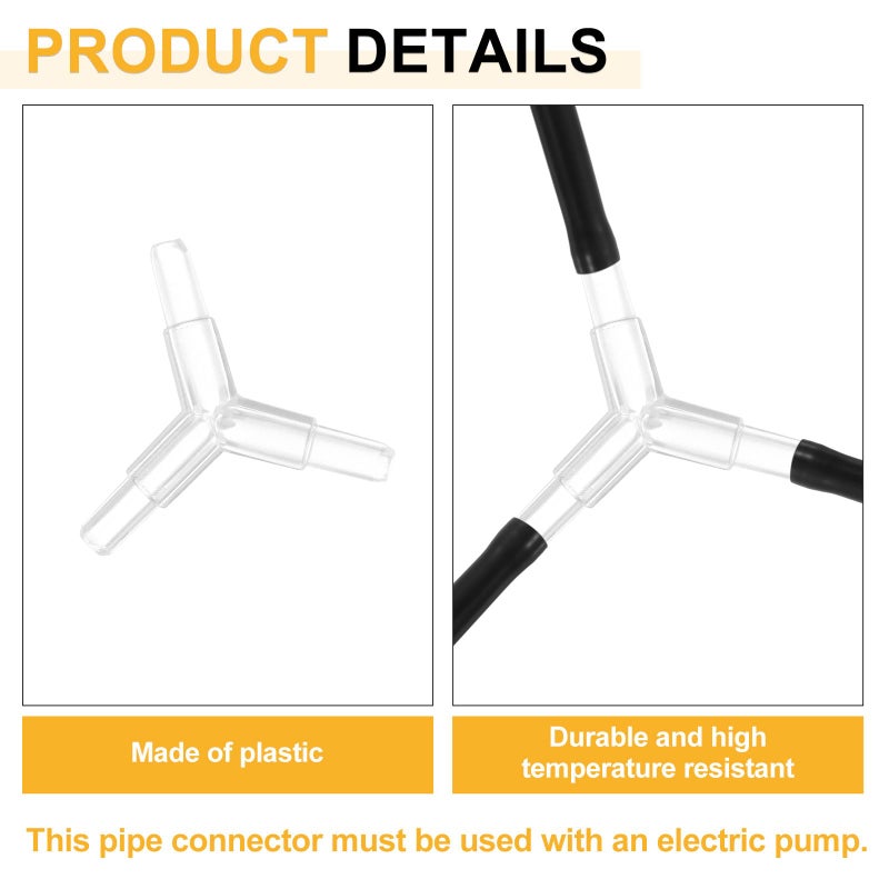 3 Way Plastic Inline Air Valve Connector Non Return Valves For 4x6mm ID Airline Tubing Clear 20Pcs - Image 4