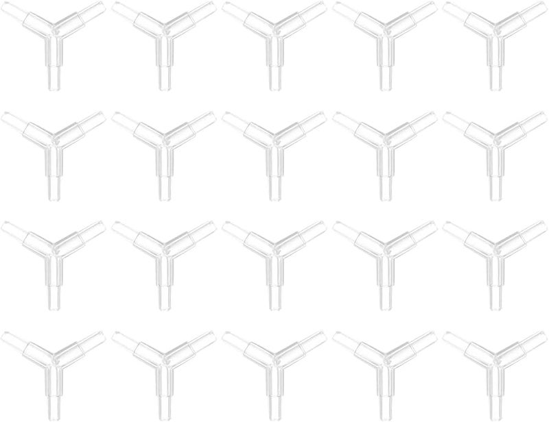 3 Way Plastic Inline Air Valve Connector Non Return Valves For 4x6mm ID Airline Tubing Clear 20Pcs - Image 1
