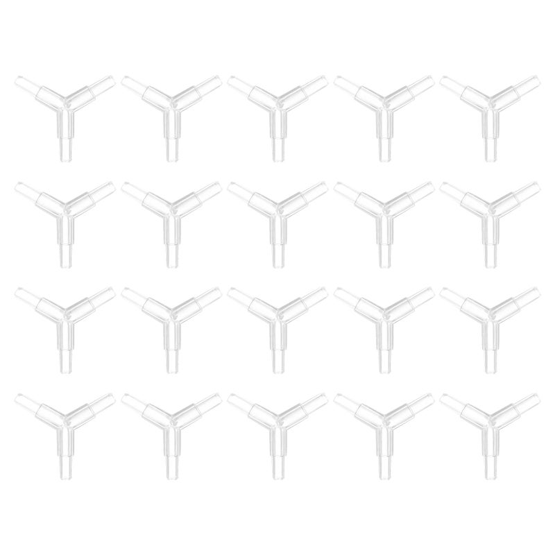 3 Way Plastic Inline Air Valve Connector Non Return Valves For 4x6mm ID Airline Tubing Clear 20Pcs - Image 2