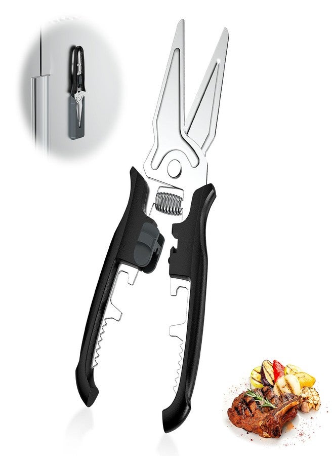 PGYARD Multifunctional Kitchen Scissors - Kitchen Shears with Magnetic Holder & Safety Lock, Heavy Duty Poultry Shears, Stainless Steel for Chicken Meat Cutting Turkey, Vegetables - Image 1