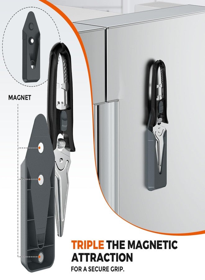 PGYARD Multifunctional Kitchen Scissors - Kitchen Shears with Magnetic Holder & Safety Lock, Heavy Duty Poultry Shears, Stainless Steel for Chicken Meat Cutting Turkey, Vegetables - Image 4
