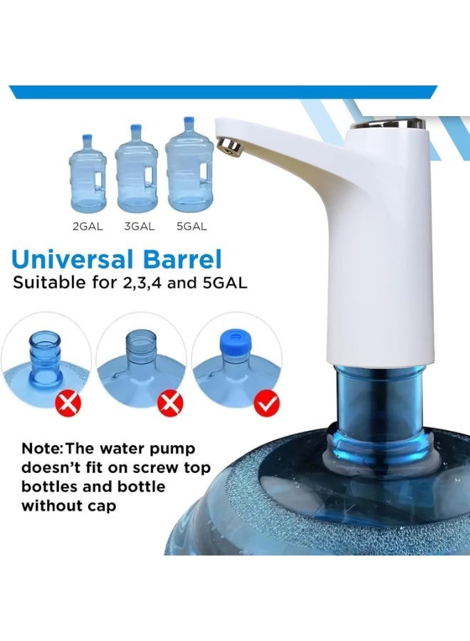 كيمايا موزع مياه أوتوماتيكي لإبريق عالمي سعة 3-5 جالون - مضخة مياه كهربائية قابلة لإعادة الشحن عبر USB، موزع زجاجات مياه مريح ومحمول - Image 3