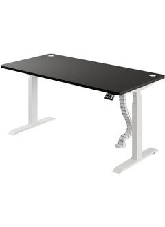 AFTERWORK Neo Max Series Electric Height Adjustable Standing Desk Gaming Table | 120x70 cm | White Frame & Black Table Top | Advanced Control | Dual Motor | Ergonomic Design  - Image 1