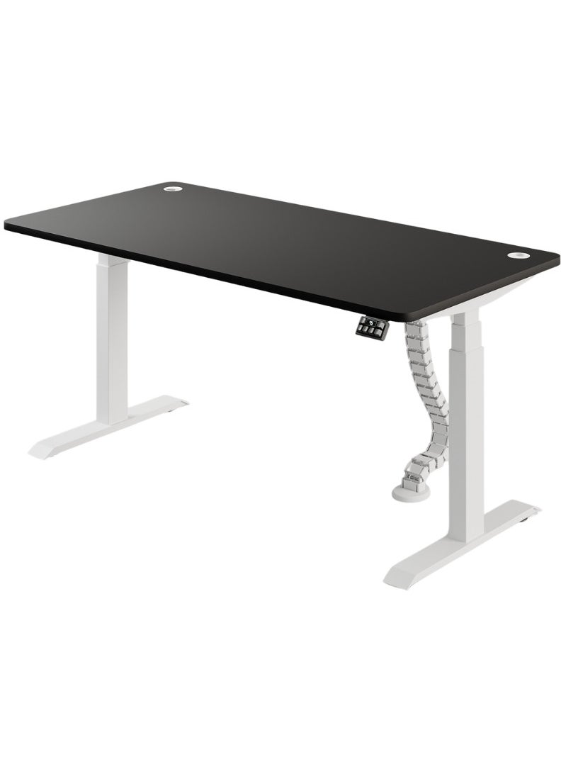 AFTERWORK - Neo Max Series Electric Height Adjustable Standing Desk Gaming Table | 120x70 cm | White Frame & Black Table Top | Advanced Control | Dual Motor | Ergonomic Design - Image 1
