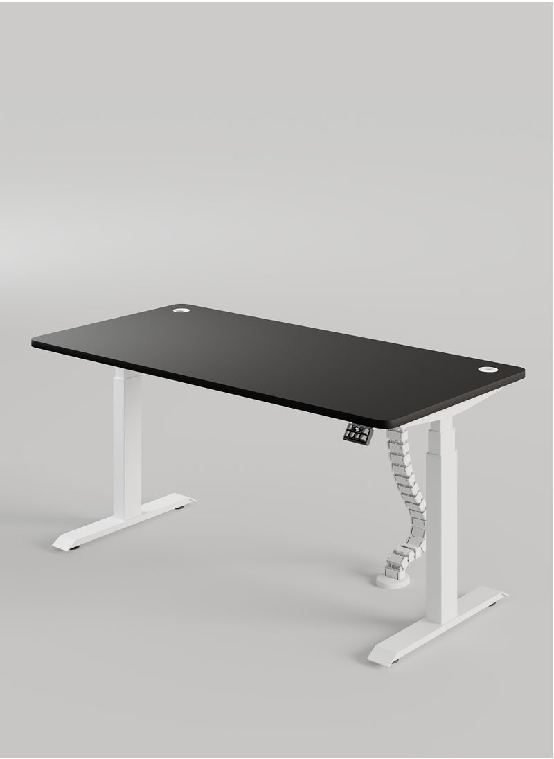 AFTERWORK - Neo Max Series Electric Height Adjustable Standing Desk Gaming Table | 120x70 cm | White Frame & Black Table Top | Advanced Control | Dual Motor | Ergonomic Design - Image 1