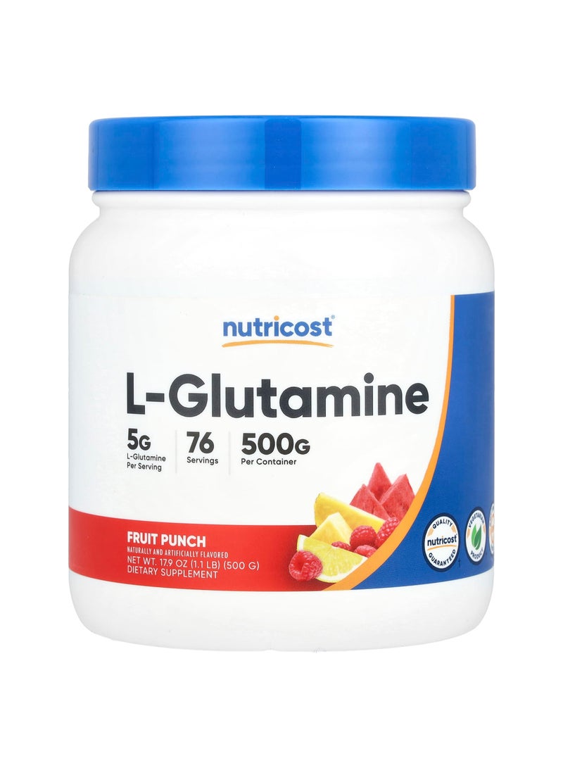 Nutricost L-Glutamine, Fruit Punch , 17.9 oz (500 g)