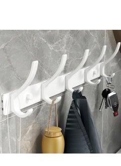 LYNLYN Bathroom Hook,6 Hooks Wall Hanger Towel Hooks Heavy Duty Coat Hangers Multipurpose Holder With Stainless Steel Double Row Hooks for Clothes Hats Bags Towels Bathroom Bedrooms  - Image 1