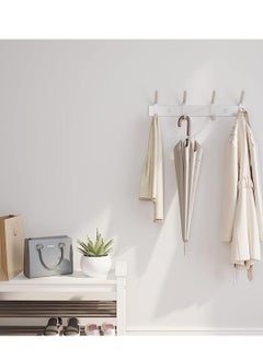 LYNLYN Bathroom Hook,6 Hooks Wall Hanger Towel Hooks Heavy Duty Coat Hangers Multipurpose Holder With Stainless Steel Double Row Hooks for Clothes Hats Bags Towels Bathroom Bedrooms  - Image 3