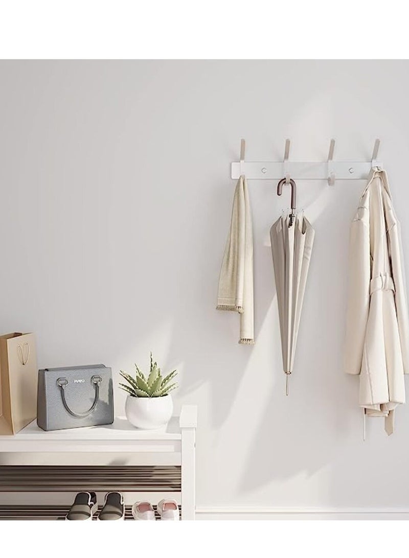 LYNLYN Bathroom Hook,6 Hooks Wall Hanger Towel Hooks Heavy Duty Coat Hangers Multipurpose Holder With Stainless Steel Double Row Hooks for Clothes Hats Bags Towels Bathroom Bedrooms  - Image 3