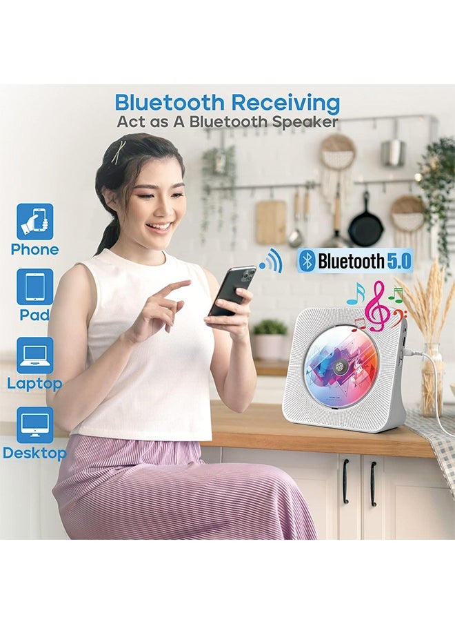 Generic - Desktop CD player with speakers,  CD players for home, Bluetooth CD player with Hi-Fi Stereo Sound,Remote Control,Supports CD/Bluetooth/FM Radio/U Disk/AUX/Timer/Repeat - Image 1