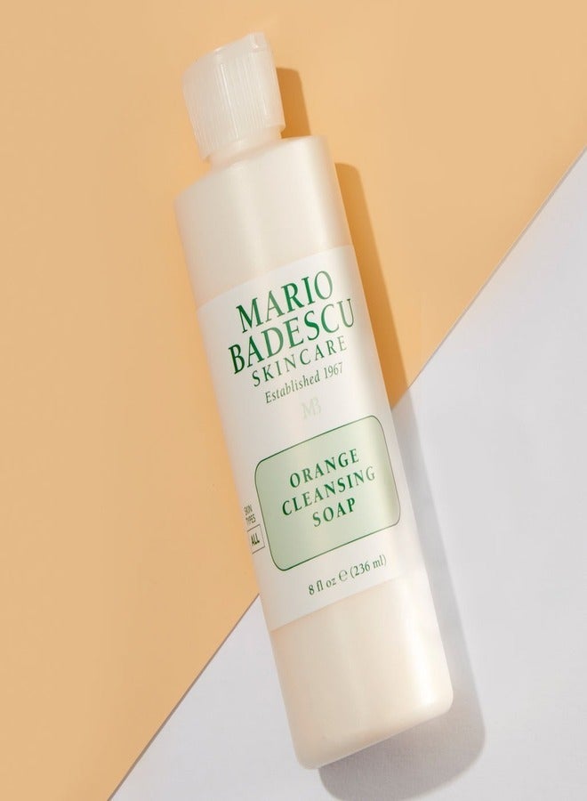 MARIO BADESCU Mario Badescu Orange Cleansing Soap - Cream Face Cleanser and Exfoliator Enriched with AHA - Oil Free Face Wash for Combination or Dry Skin - Mild Face Exfoliant with Non-Drying Formula 472ml  - Image 3