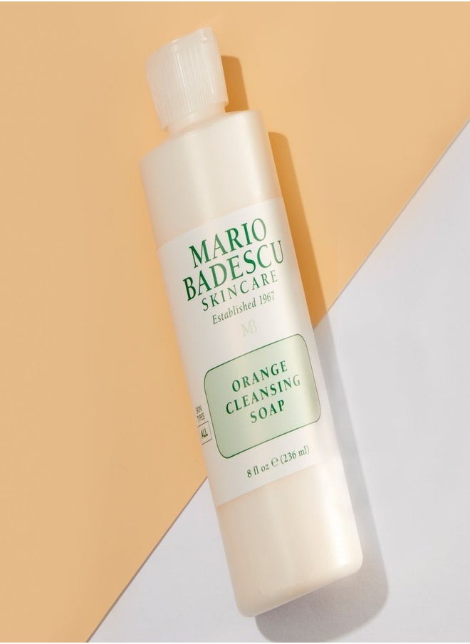 MARIO BADESCU - Mario Badescu Orange Cleansing Soap - Cream Face Cleanser and Exfoliator Enriched with AHA - Oil Free Face Wash for Combination or Dry Skin - Mild Face Exfoliant with Non-Drying Formula 472ml - Image 1