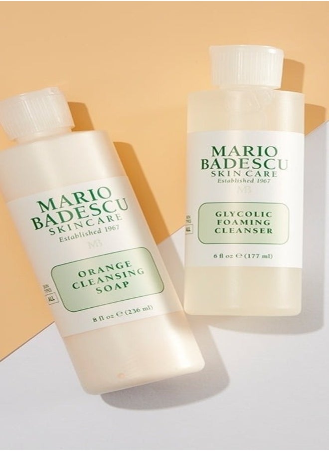 MARIO BADESCU - Mario Badescu Orange Cleansing Soap - Cream Face Cleanser and Exfoliator Enriched with AHA - Oil Free Face Wash for Combination or Dry Skin - Mild Face Exfoliant with Non-Drying Formula 472ml - Image 1