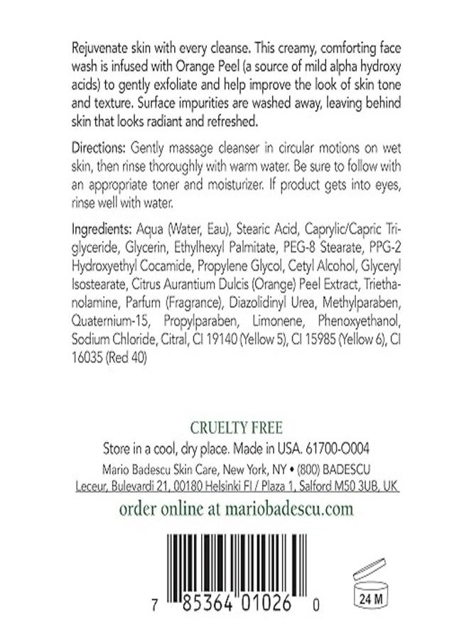 MARIO BADESCU - Mario Badescu Orange Cleansing Soap - Cream Face Cleanser and Exfoliator Enriched with AHA - Oil Free Face Wash for Combination or Dry Skin - Mild Face Exfoliant with Non-Drying Formula 472ml - Image 1