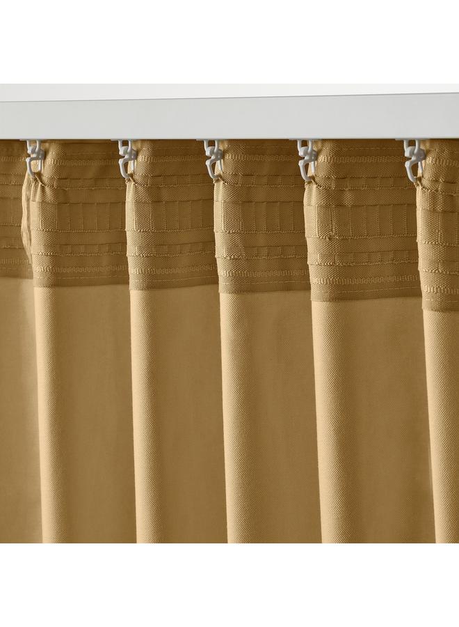 Zaboon Curtains, 1 pair, with heading tape/beige-yellow, 140x300 cm - Image 5