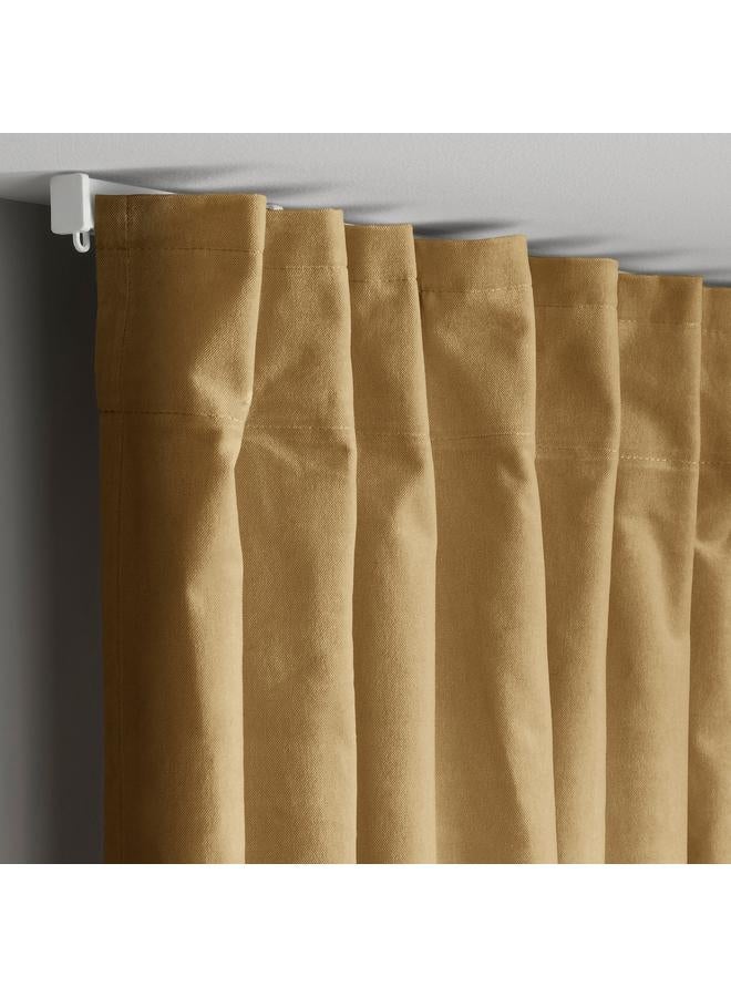 Zaboon Curtains, 1 pair, with heading tape/beige-yellow, 140x300 cm - Image 4