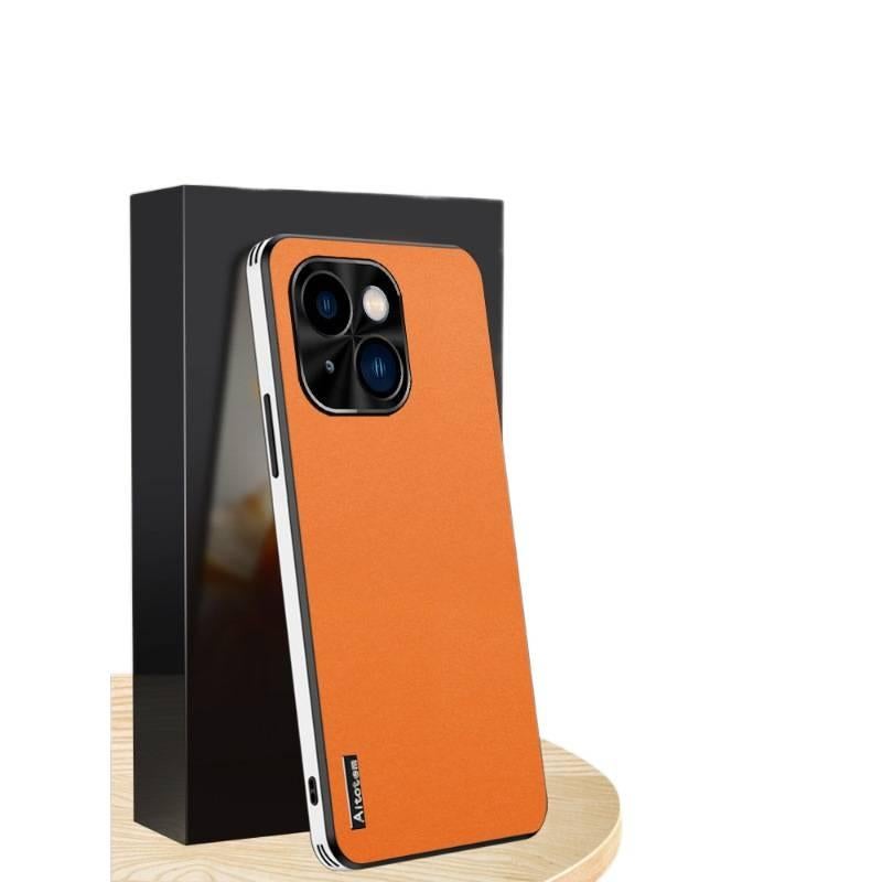 غطاء واقي | حماية من السقوط | برتقالي ملمس جلد | مقاوم للصدمات لـ iPhone 12 - Image 2