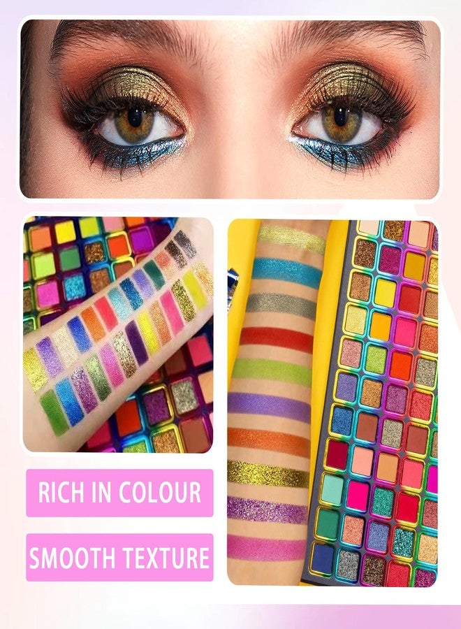 PPPanYiDi 99 Colors Eyeshadow Palette,Matte Glitter Eyeshadow Makeup Palette with Eyeshadow Brush,Highly Pigmented Colorful Shimmer Eye Shadow Palette Makeup Kit for Women - Image 4
