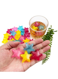 SYOSI 24 Pack Reusable Ice Cubes, Colorful Plastic Star Shape Ice Cubes  for drinks, Coffee, Washable Refreezable BPA Free, Non-Melting  - Image 3