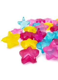 SYOSI 24 Pack Reusable Ice Cubes, Colorful Plastic Star Shape Ice Cubes  for drinks, Coffee, Washable Refreezable BPA Free, Non-Melting  - Image 2