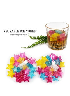 SYOSI 24 Pack Reusable Ice Cubes, Colorful Plastic Star Shape Ice Cubes  for drinks, Coffee, Washable Refreezable BPA Free, Non-Melting  - Image 4