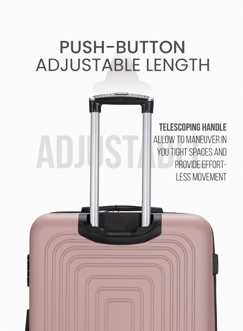 ستارجولد مجموعة أمتعة من 4 قطع، حقيبة سفر صلبة من مادة ABS مع سحاب قابل للتمدد، وعجلات دوارة 360 درجة، وقفل رقمي، وحقيبة سفر خفيفة الوزن بعجلات - Image 3