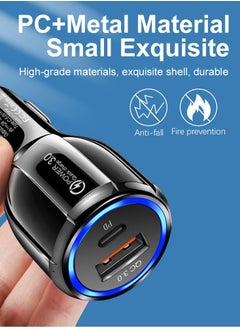 Gzar Gzar USB C Car Charger 18W Super Mini Fast USB Car Charger Adapter PD and QC 3.0 Dual Port Compatible with iPhone 13 Pro Max X Samsung Galaxy Note 20 White  - Image 4
