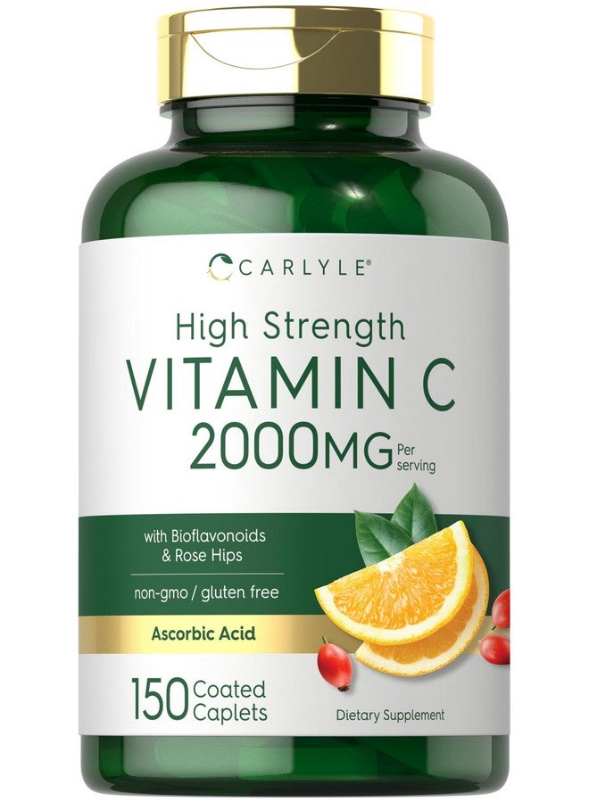 كارلايل فيتامين سي ٢٠٠٠ ملغ | مع ثمر الورد | ١٥٠ كبسولة | مكمل غذائي نباتي، غير معدل وراثيًا، وخالي من الغلوتين - Image 1