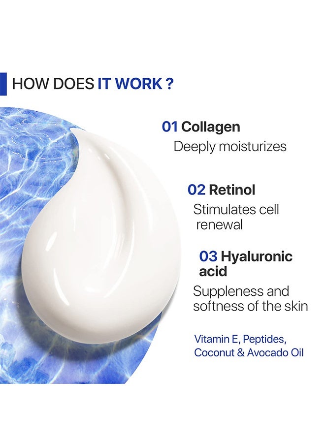 iBealee Retinol & Collagen Moisturizer Face Cream - Collagen and Retinol Moisturizer with Hyaluronic Acid, Day-Night Anti-Aging Moisturizer for Women, Men, Collagen Cream for Face Reduces Wrinkles, Dryness 30g - Image 3