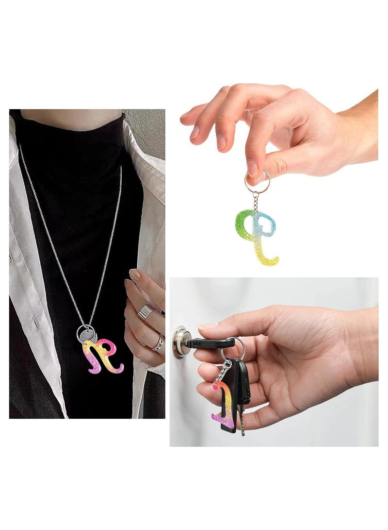SOLARAE Large Alphabet Mold for Resin, Reversed Resin Keychain Letter Molds with Hole, Alphabet Molds for Resin with 30 Jump Rings, 30 Key Rings, Resin Silicone Mold for for Keychain Making - Image 4